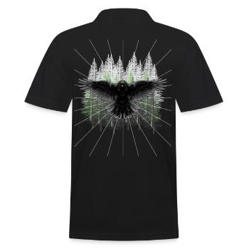 Forêt Faune Corbeau Corbeau Forêt Animaux Sombre - Polo Homme - noir - Dos - Kai (181cm)