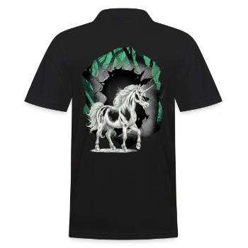 Unicorns, Unicorn, Mythical Animals, Fairy Tale Character - Men's Polo Shirt - black - Back - Kai (181cm)