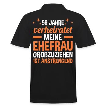 Marriage Angel Wedding 58 Years Married Wedding - Men's Polo Shirt - black - Back - Kai (181cm)