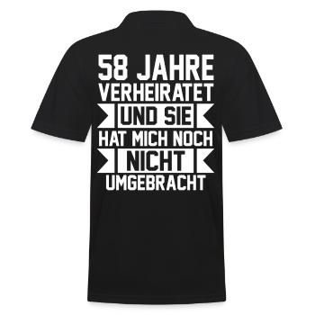Marriage Angel Wedding 58 Years Married Wedding - Men's Polo Shirt - black - Back - Kai (181cm)