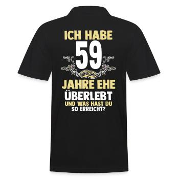 Mariage Mariage de marée 59 ans de mariage - Polo Homme - noir - Dos - Kai (181cm)