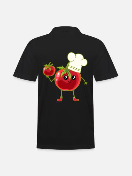 Tomate Tomaten Koch Köchin Köche - Männer Poloshirt - Schwarz
