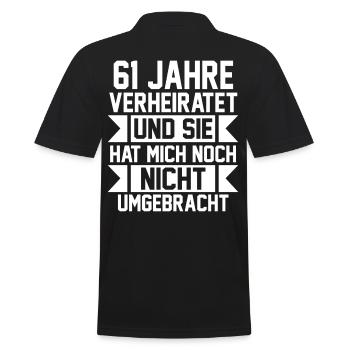 Marriage Elms Wedding 61 Years Married Weddings - Men's Polo Shirt - black - Back - Kai (181cm)