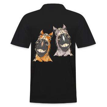 Cheval tête cheval chevaux - Polo Homme - noir - Dos - Kai (181cm)