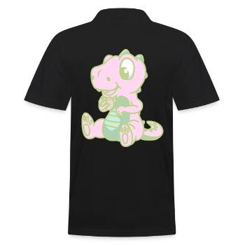 Enfant Dinoe Dinosaure Dragon Enfants Cookies - Polo Homme - noir - Dos - Kai (181cm)