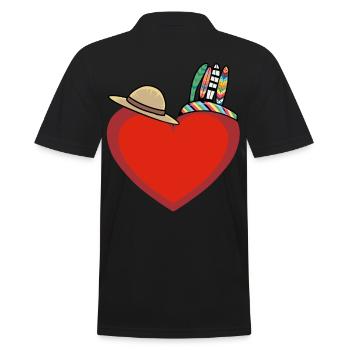 Heart Hearts Wild West USA - Men's Polo Shirt - black - Back - Kai (181cm)