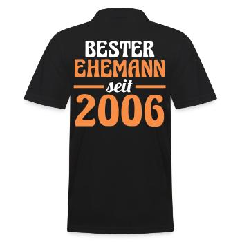 Valentinstag Bester Ehemann Seit 2006 - Männer Poloshirt - Schwarz - Hinten - Kai (181cm)