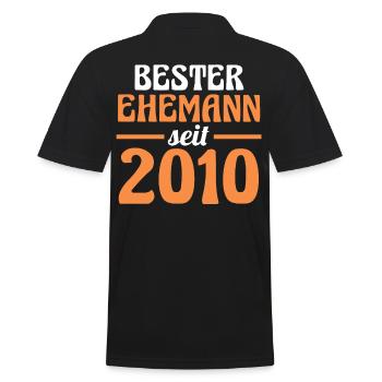 Valentinstag Bester Ehemann Seit 2010 - Männer Poloshirt - Schwarz - Hinten - Kai (181cm)
