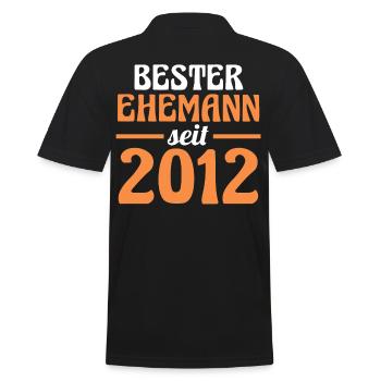 Valentinstag Bester Ehemann Seit 2012 - Männer Poloshirt - Schwarz - Hinten - Kai (181cm)