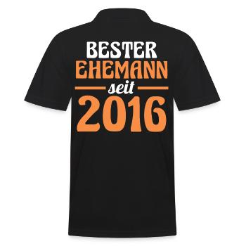 Meilleur mari de la Saint-Valentin depuis 2016 - Polo Homme - noir - Dos - Kai (181cm)