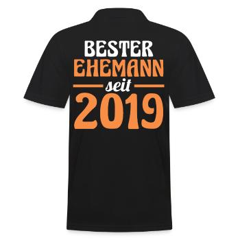 Meilleur mari de la Saint-Valentin depuis 2019 - Polo Homme - noir - Dos - Kai (181cm)