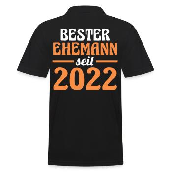 Meilleur mari de la Saint-Valentin depuis 2022 - Polo Homme - noir - Dos - Kai (181cm)