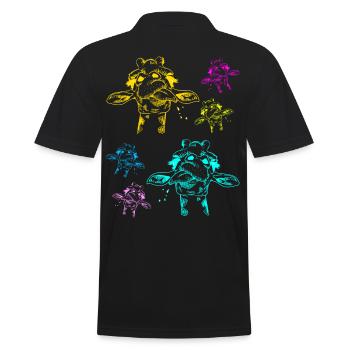 Giraffe Giraffen Safari Kind Kinder - Männer Poloshirt - Schwarz - Hinten - Kai (181cm)