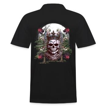Halloween Skull King Fairy Tale Horror Skull - Men's Polo Shirt - black - Back - Kai (181cm)