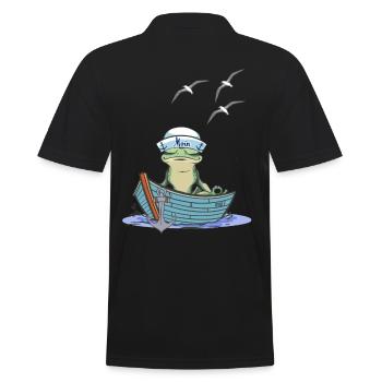 frog sailor sailor boat toad frogs - Men's Polo Shirt - black - Back - Kai (181cm)