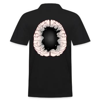 Gehirn Idiot Idioten Hirn Gehirne Intelligenz - Männer Poloshirt - Schwarz - Hinten - Kai (181cm)