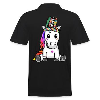 Licorne Licornes Hippie Hippies Chaman - Polo Homme - noir - Dos - Kai (181cm)