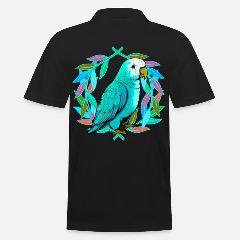 perroquet perroquets oiseau oiseaux - Polo Homme - noir