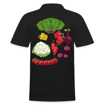 Vegetables Vegetarian Cooking Cooking Cuisine Vitamins - Men's Polo Shirt - black - Back - Kai (181cm)