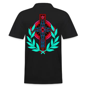 Cross Crosses Crucifix - Men's Polo Shirt - black - Back - Kai (181cm)