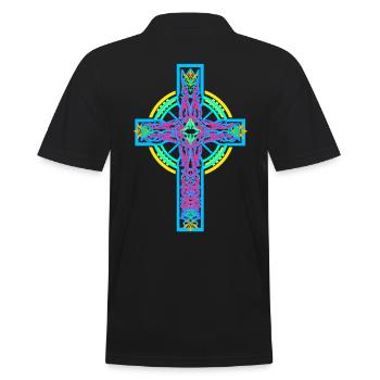 Jesus God Cross Crosses Crucifix - Men's Polo Shirt - black - Back - Kai (181cm)