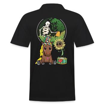 Hippie Cheval Environnement Nature Conservation Climat Terre Nature - Polo Homme - noir - Dos - Kai (181cm)
