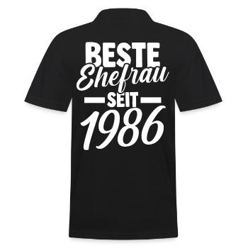 Valentinstag Beste Ehefrau Seit 1986 - Männer Poloshirt - Schwarz - Hinten - Kai (181cm)