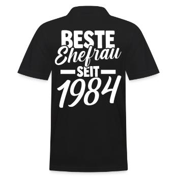 Valentinstag Beste Ehefrau Seit 1984 - Männer Poloshirt - Schwarz - Hinten - Kai (181cm)