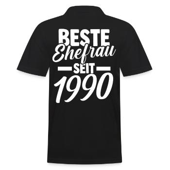 Meilleure épouse de la Saint-Valentin depuis 1990 - Polo Homme - noir - Dos - Kai (181cm)