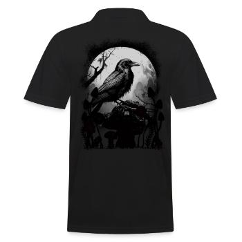 Raven Raven Crow Halloween Crows - Men's Polo Shirt - black - Back - Kai (181cm)