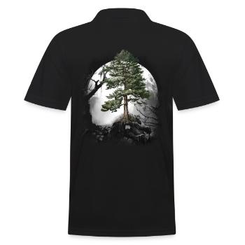 Forêt Nature sauvage Conifères Forêt Arbre Pin Halloween Arbres - Polo Homme - noir - Dos - Kai (181cm)