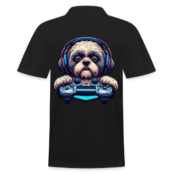 Spiele-Nerds, Shih Tzu Hundeliebhaber - Männer Poloshirt - Schwarz - Hinten - Kai (181cm)