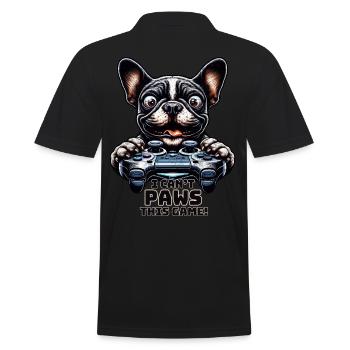 Dog gamers, Honden game freak French Bulldog - Men's Polo Shirt - black - Back - Kai (181cm)