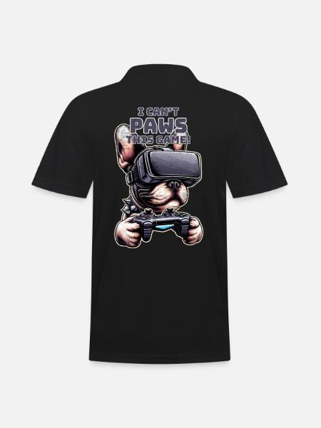 Dogs, French Bulldog video game vr glasses - Men's Polo Shirt - black