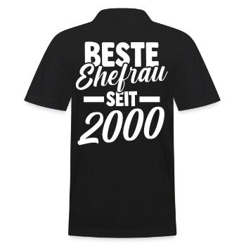Valentinstag Beste Ehefrau Seit 2000 - Männer Poloshirt - Schwarz - Hinten - Kai (181cm)