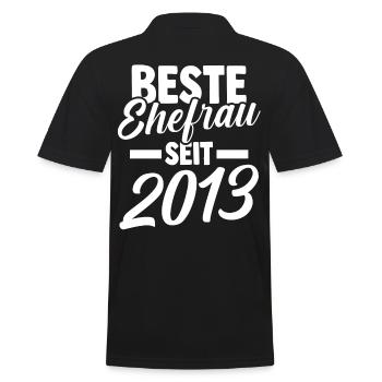 Valentinstag Beste Ehefrau Seit 2013 - Männer Poloshirt - Schwarz - Hinten - Kai (181cm)