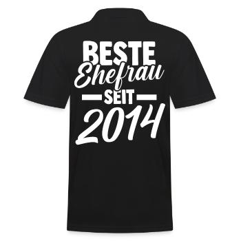 Valentine's Day Best Wife Since 2014 - Men's Polo Shirt - black - Back - Kai (181cm)