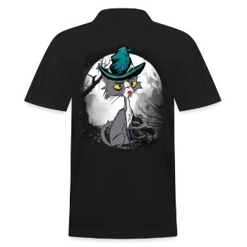 Chat magique chats sorcier conte de fées personnage conte de fées - Polo Homme - noir - Dos - Kai (181cm)