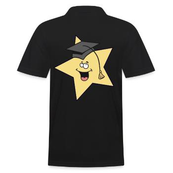 Stern Sternchen Schlau klug Studiert Student - Männer Poloshirt - Schwarz - Hinten - Kai (181cm)