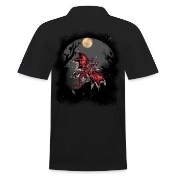 Drache Drachen Fabel Mittelalter Märchen Myth - Männer Poloshirt - Schwarz - Hinten - Kai (181cm)