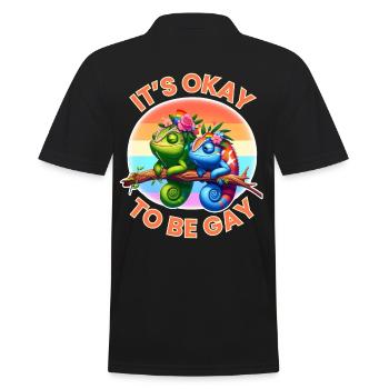 T-shirt de la fierté LGBTQ+ avec caméléons colorés - Polo Homme - noir - Dos - Kai (181cm)