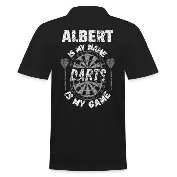 Name shirt design for Darts players and fans - Men's Polo Shirt - black - Back - Kai (181cm)
