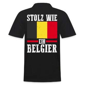 Belgier Belgisch Belgien - Männer Poloshirt - Schwarz - Hinten - Kai (181cm)