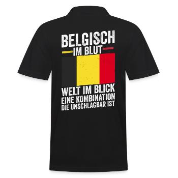 Belgian Belgian Belgium - Men's Polo Shirt - black - Back - Kai (181cm)