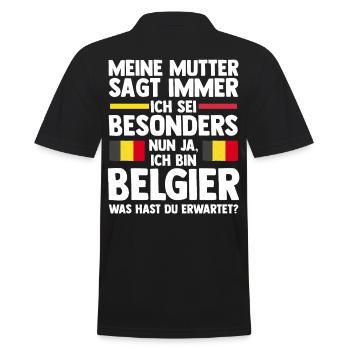 Belgier Belgisch Belgien - Männer Poloshirt - Schwarz - Hinten - Kai (181cm)