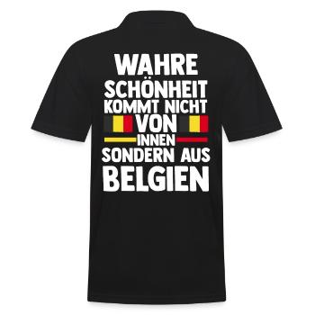 Belgier Belgisch Belgien - Männer Poloshirt - Schwarz - Hinten - Kai (181cm)