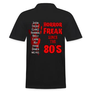 Gruselige Horror Freak T-Shirts und Kleidung, Horror Fan - Männer Poloshirt - Schwarz - Hinten - Kai (181cm)