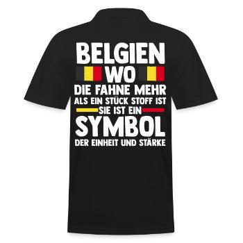 Belgier Belgisch Belgien - Männer Poloshirt - Schwarz - Hinten - Kai (181cm)