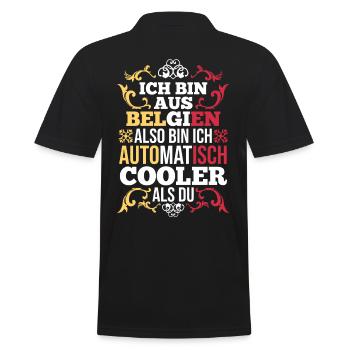 Belgier Belgisch Belgien - Männer Poloshirt - Schwarz - Hinten - Kai (181cm)