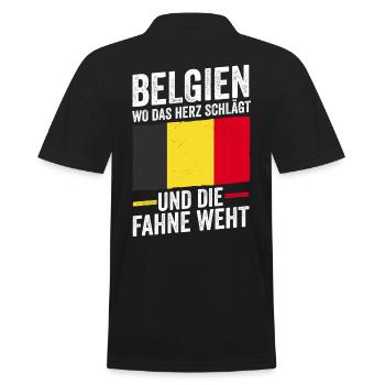 Belgier Belgisch Belgien - Männer Poloshirt - Schwarz - Hinten - Kai (181cm)